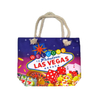 Custom Digital Printing Canvas Women Large Tourist Souvenir Handbag Las Vegas Beach Tote Bag