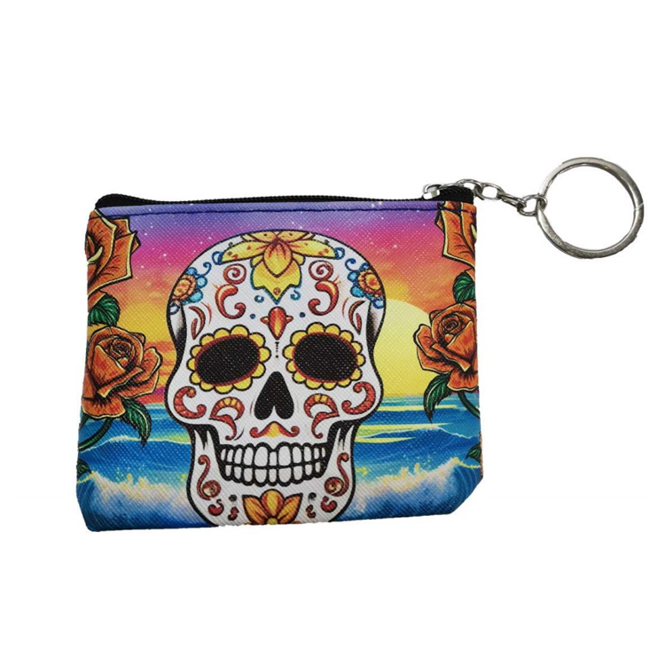 Custom Print PU Leather Skeleton Skull Wallet Souvenir Mexico Skull Purse