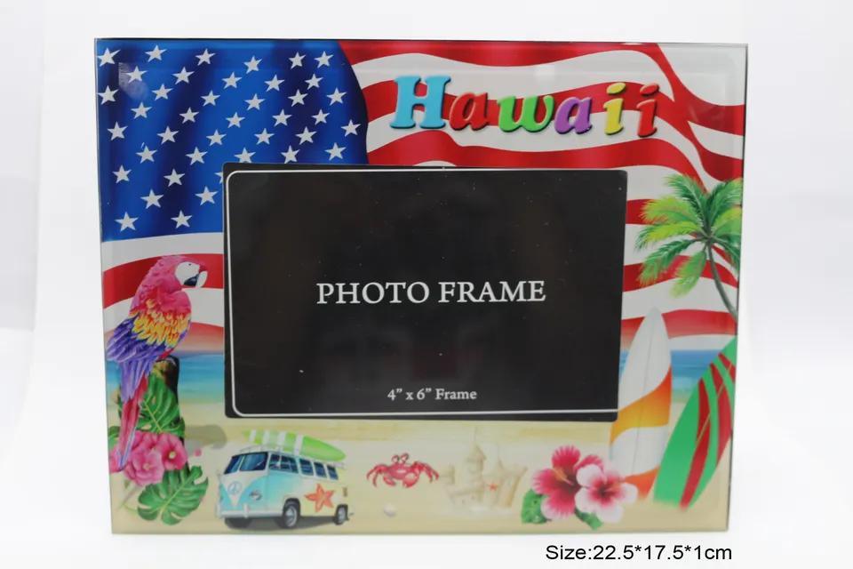 Custom Logo Printing Souvenir 4*6 Transparent Glass Photo Frame