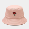 Promotional Custom Logo Bucket Hat Embroidered Flower Rose Hat