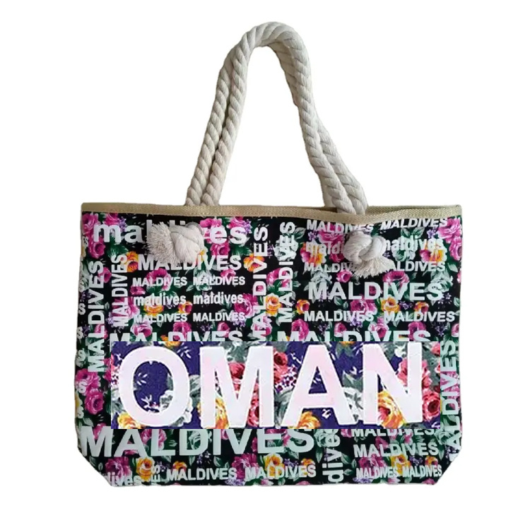 Custom Logo Printing Canvas United Arab Emirates Israel Oman Bag Souvenir Beach Tote Bag