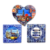 Custom Printing Tourist Souvenir Portugal Fridge Magnet Ceramic Heart Magnet