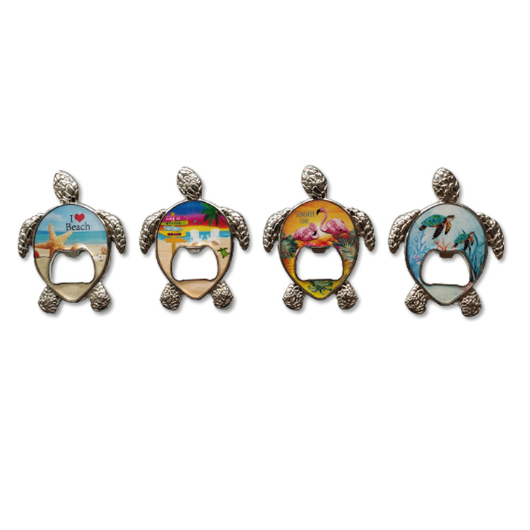 Wholesale Beach Tourist Souvenir Turtle Fridge Magnet Metal Customised Bottle Opener