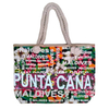 Custom Logo Printed Canvas Souvenir Dominican Punta Cana Beach Bag