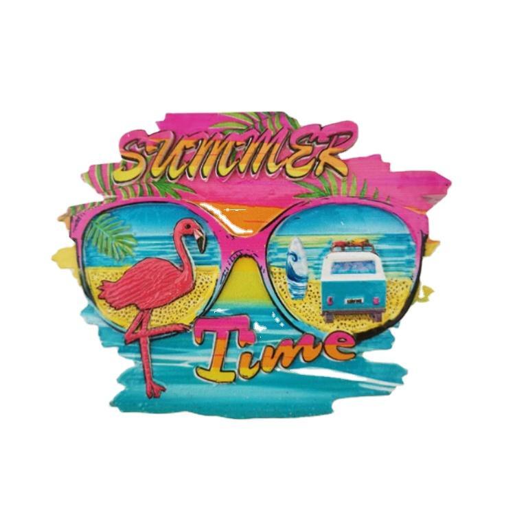 Custom Resin Printing Beach Bahamas Aruba Souvenir Flamingo Fridge Magnet