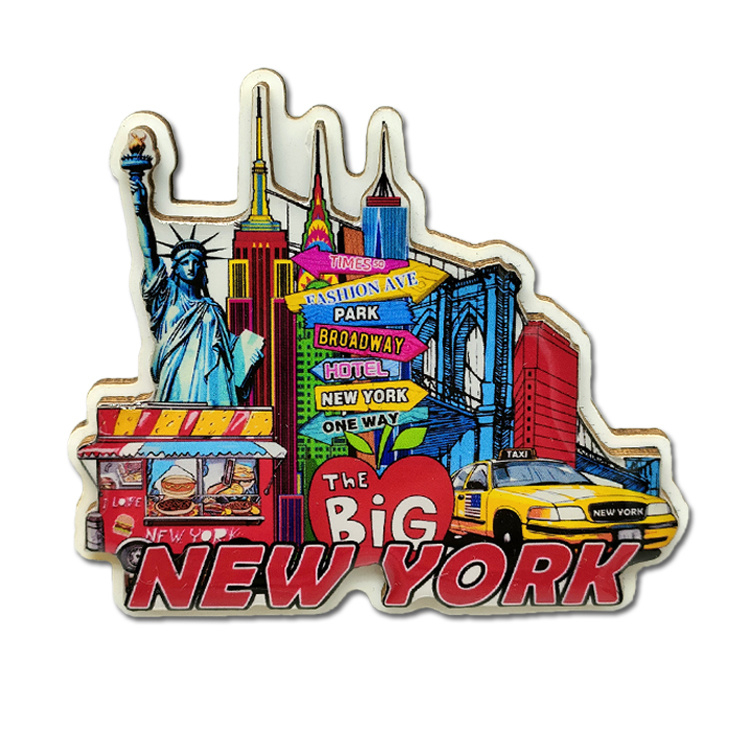 Customized Logo Tourist Gift American City Two Layer Wood MDF Ref Magnets Seattle Souvenirs Fridge Magnet