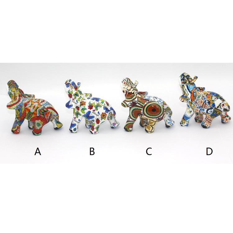 Home Decorative Resin Craft Elephant Statue Colorful Elephant Figurines