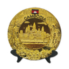 Custom Alloy Decorative Golden Plate Metal Vietnam Angkor Wat Cambodia Souvenir Plate