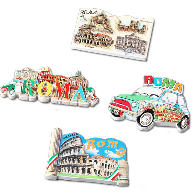 Customized Resin 3D Refrigerator Magnet Colosseum Rome Italy Souvenirs Fridge Magnet