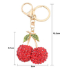 Wholesale Metal Woman Bag Pendant Diamond Rhinestone Crystal Fruit Cherry Key Chain Cherry Keychain