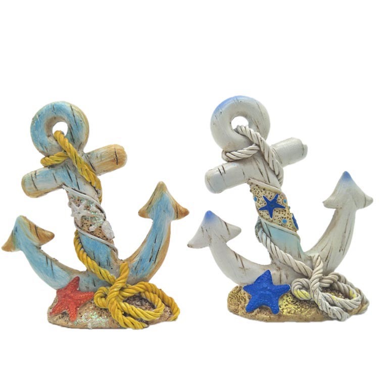 Nautical Craft Home Decor Resin Anchor Statue for Travel Souvenir Gift