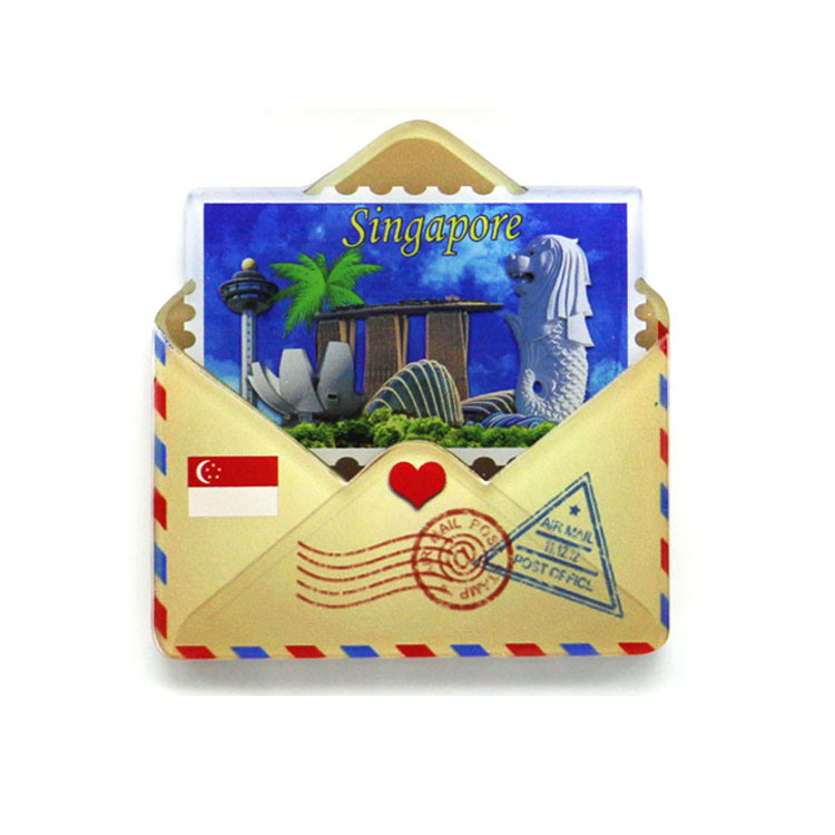 Custom Printed Acrylic Singapore Travel Souvenir Fridge Magnets