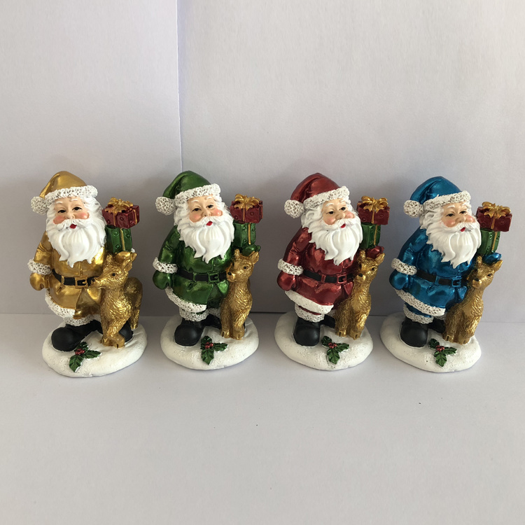 Custom Mini Resin Santa Claus Statue for Christmas Gift