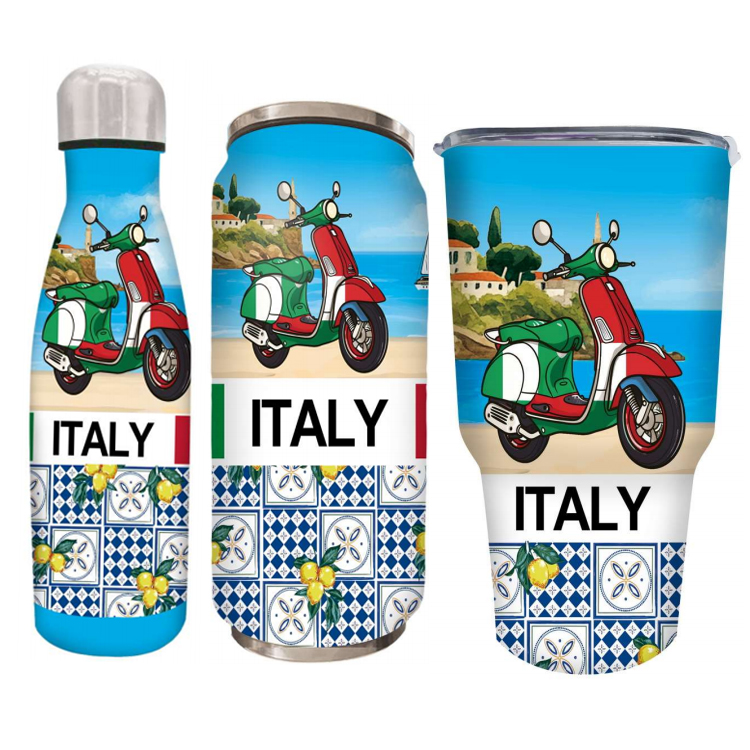 Custom Logo Printed 500ML Travel Mug Stainless Steel Tumbler Italy Souvenir Water Bottle Italian Vacuum Flask