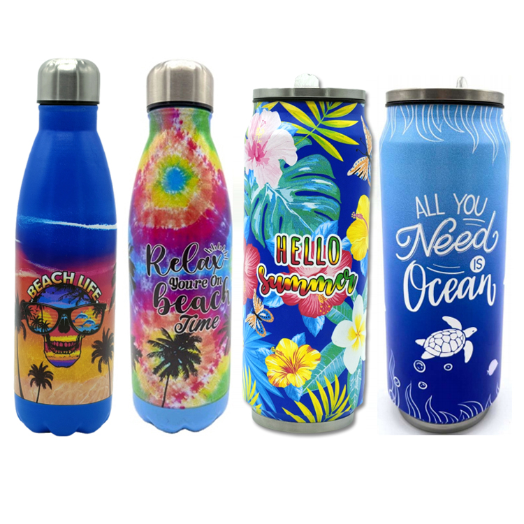 Customized Logo Travel Stainless Steel Day of the Dead Sugar Skull Head Tumbler Mexico Souvenir Skull Water Bottle