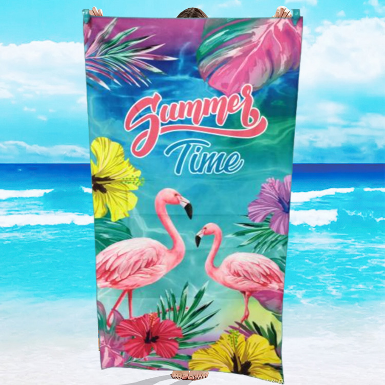 Custom logo Print extra Large Microfiber Tropical Turtles Beach Towel