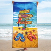 Custom Logo Personalized Large Sublimation Microfiber Slippers Beach Towel