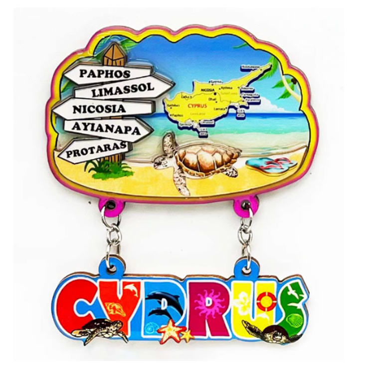 Wholesale Custom Tourist Souvenirs Beach City Wood Fridge Magnet 3D Movable Sliding Fridge Magnet