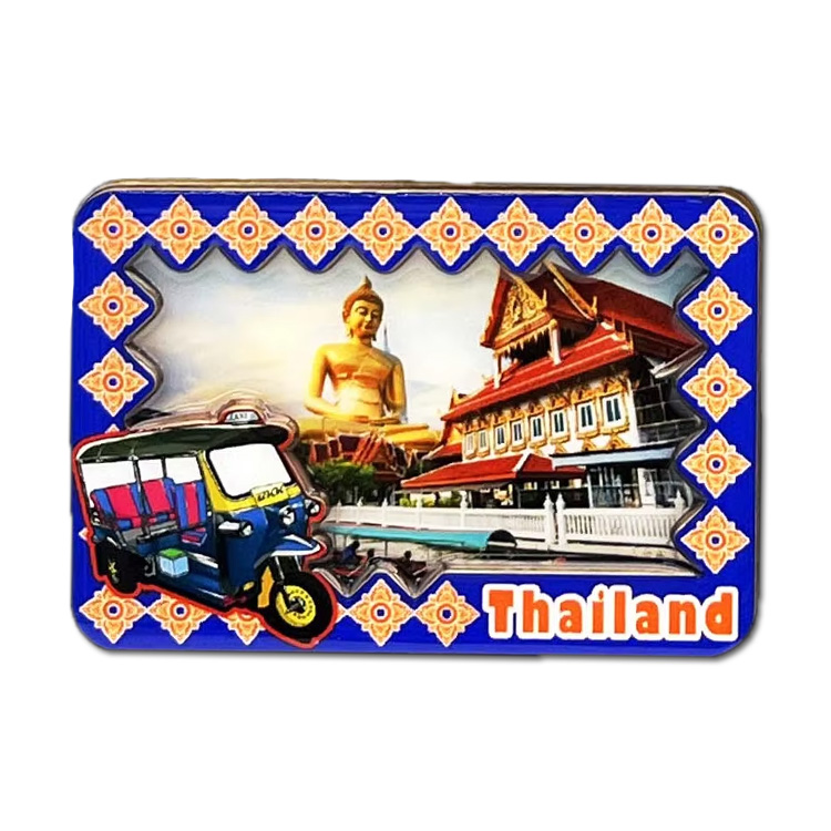Factory Custom MDF Wooden Thailand Elephant Refrigerator Magnets Phuket Chiang Mai Bangkok Thailand Souvenir Fridge Magnet