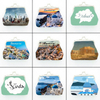 Custom Printed Pu Leather Coin Wallet Santorini Souvenir Greek Greece Coin Purse