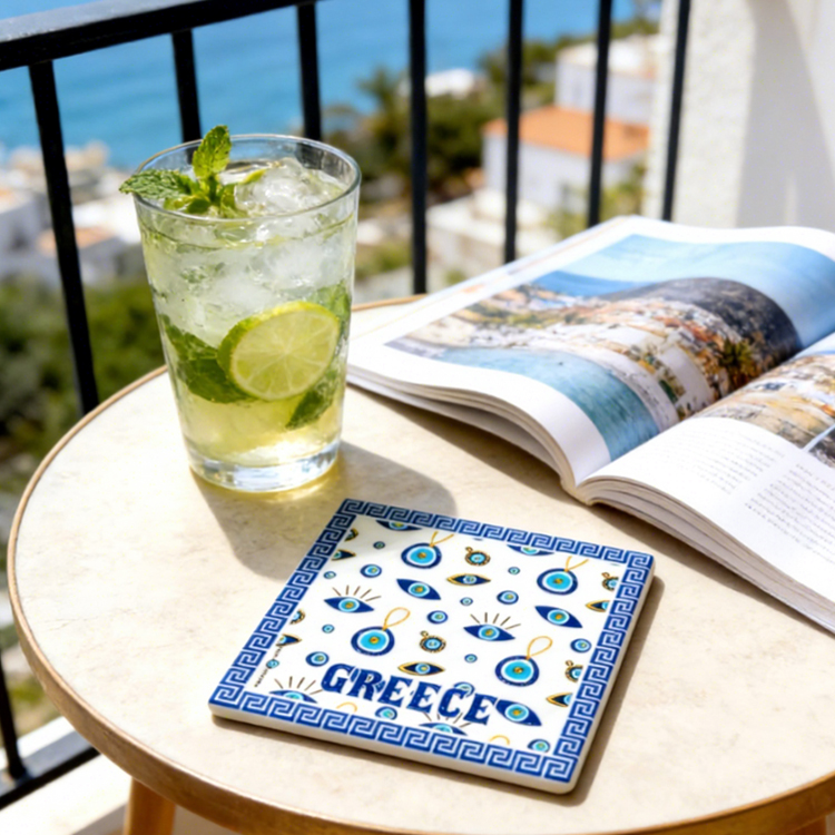 Customized Logo 3D UV Printed Vintage Table Drinks Decorative Mats Coaster Cute Ceramic Cat Coaster