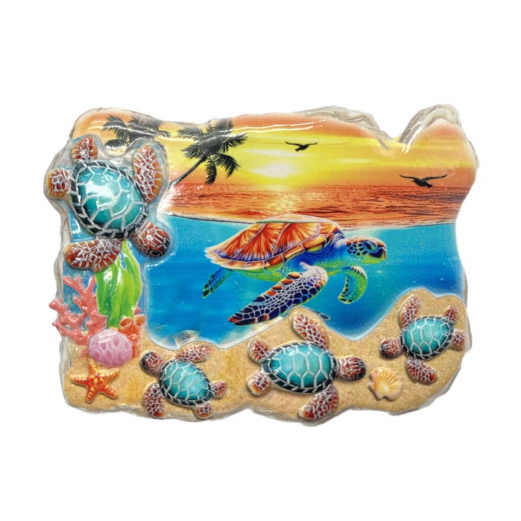 Customized Logo Resin Shell Sea Turtle Galapagos Islands Ecuador Souvenir Fridge Magnet