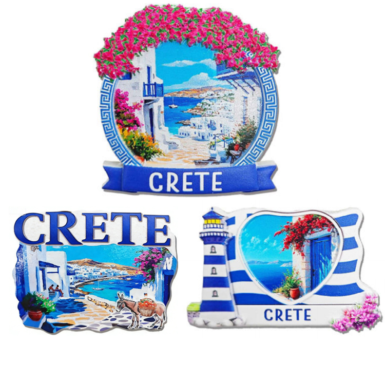 Customized Logo Metal Heraklion Crete Key Chain Greek Islands Souvenir Crete Keychain