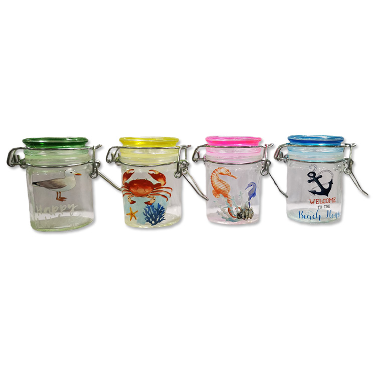 Wholesale Tourist Souvenir Candy Seal Storage Jar Custom Logo Glass Sealed Jar Mini Glass Jar with Lid