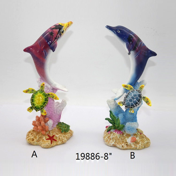 Custom Design Decoration Souvenir Animal Figurine Resin Dolphin Statue