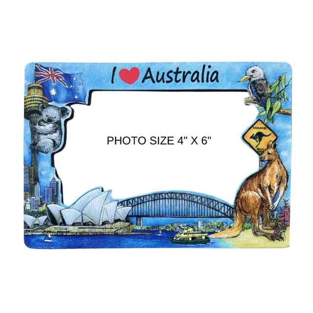 Custom Logo MDF Wood Kangaroo Koala Australian Picture Frame Australia Souvenir Photo Frame