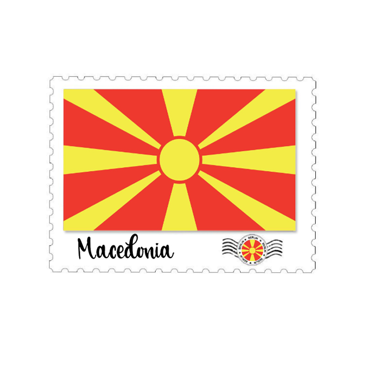 Custom Logo Resin UV Printing Stamp Shaped Macedonia Souvenirs Fridge Magnet