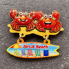 Factory Custom Logo Epoxy Wood Crab Magnet Australia Beach Souvenir Fridge Magnet