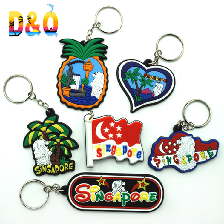 Wholesale Customized Logo I love Beach Souvenir Pvc Keychain Custom Rubber Letter Keychain