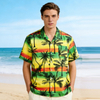 Custom Logo Design Printed Souvenir Casual Breathable Tropical Style Aloha Floral Hawaii Shirt For Men