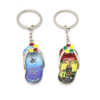 Custom Beach Tourist Souvenir Flip Flops Key Chain Metal Epoxy Sandal Keychain