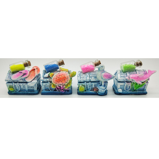Beach Travel Gift Resin Turtle Sand Art Glass Bottles for Souvenir