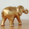 Nordic Geometric Abstract Home Animal Sculpture Ornament Desktop Decoration Resin Gold Elephant Statue