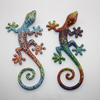 Colorful Lizard Wall Art Statue Resin Gecko Wall Decor for Home Living Room