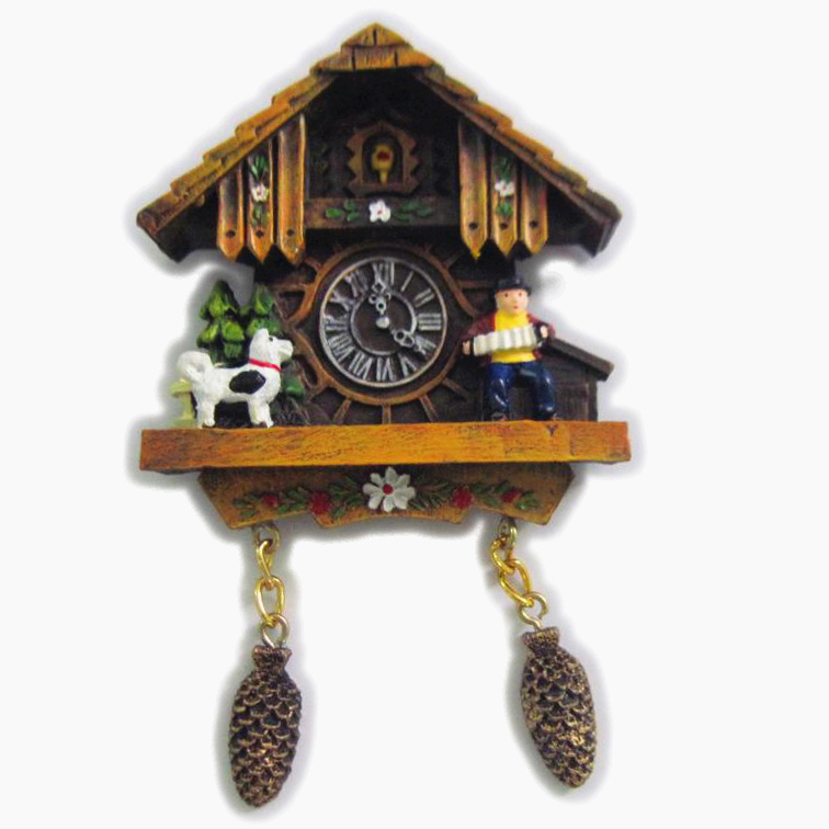 Resin Handmade Painted Austria Germany Cuckoo Clock Souvenir Fridge Magnet