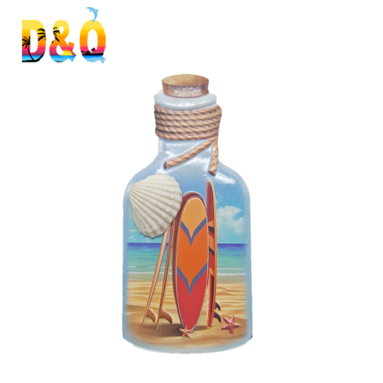 Customized Tourist Resin Bottle Shaped Maritime Gifts Nautical Souvenir Fridge Magnet