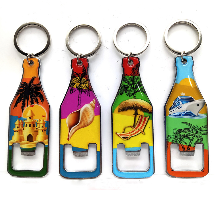 Colorful Epoxy Beach Souvenir Gift Custom Bottle Opener Keychain