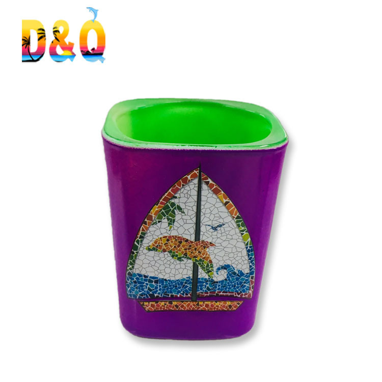 Custom Logo Unique Tourist Souvenir Gift Square Shot Glass