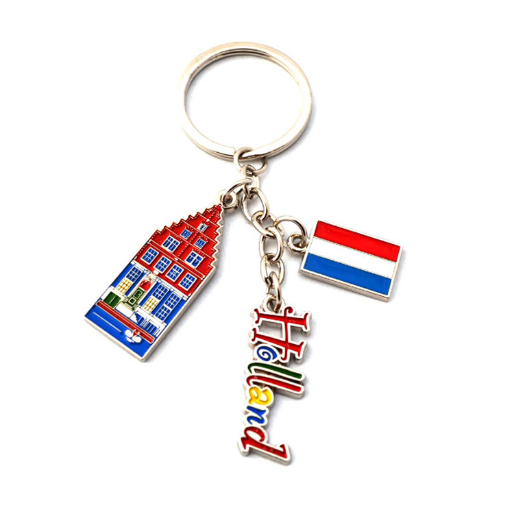 Factory Custom Wholesale Metal Amsterdam Souvenir Holland Keychain