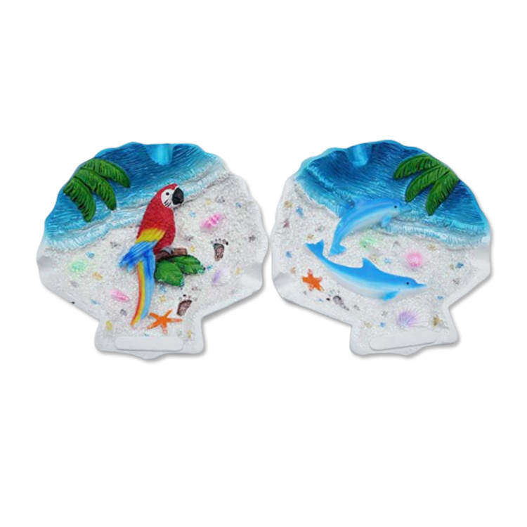 Custom Logo Beach Tourist Souvenir Gift Resin Seashell Ashtray