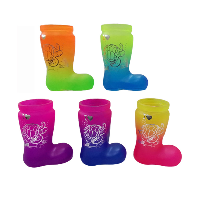 Custom Logo Colorful Ski Boot Shape Shot Glass Souvenir Cowboy Boot Shot Glasses