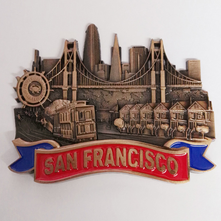 Customized Tourist Gift San Francisco Souvenir Metal Craft Bottle Opener