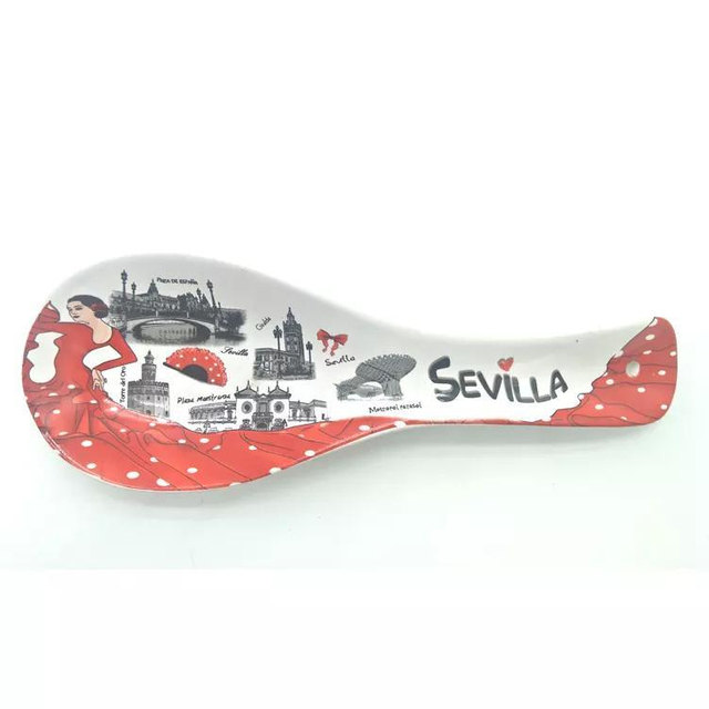 Customized Pattern Tourist Souvenir Ceramic Spoon Rest for Kitchen