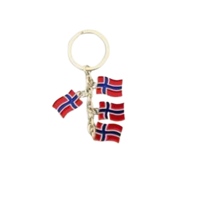 Factory Custom Zinc Alloy Map Shape Tourist Souvenir Norway Keychain