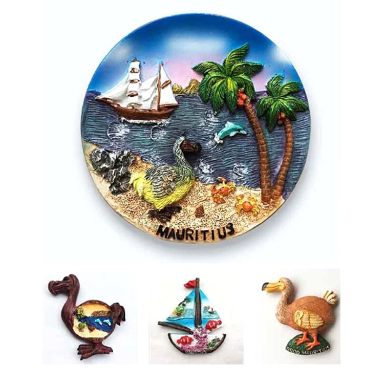 Custom Beach Travel Gift Souvenir Magnet Resin Mauritius Dodo Souvenir Fridge Magnet