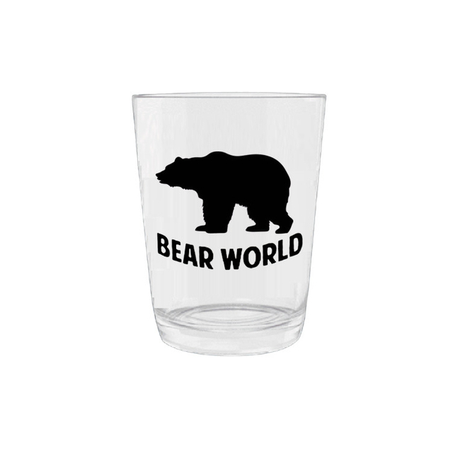 Custom Decal Printing Zoo Animal Tourist Souvenir Black Bear Shot Glass